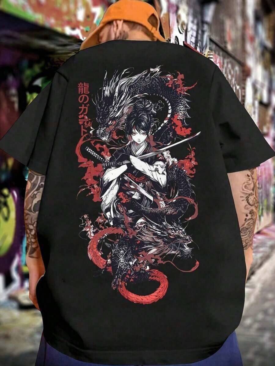 Una camiseta de hombre con cuello redondo, corte casual y estilo corto, elegante e informal, adecuada para salidas diarias, escuela y artículos esenciales de verano BLFR - Negro - Ver 1