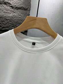 Camiseta Blanca Básica Oversized Vintage, Estilo Y2K Minimalista Clean Fit, Top Liso De Algodón Transpirable Para Verano, Ideal Para Personalizar, Uso Diario Y Capas, Artículo Viral De Moda Con Tejido Suave Y Elástico - Blanco - Ver 4