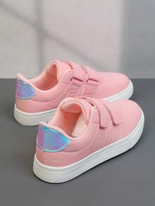 1 Pair Lace-Up Design Breathable Comfortable Casual Sneakers For Girls, Suitable For Back To School Season, Spring/Autumn - Pink - View 4