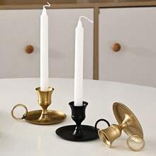 Metal Candle Holder Desktop Candlestick Ornament Candle Holder with Handle Centerpiece Festive Wedding Decoration - A2 - Ver 6