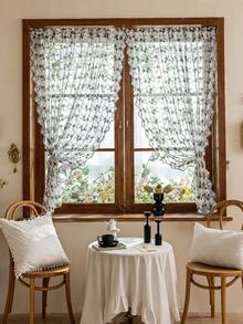 1 tấm rèm cửa màu be viền ren, rèm ngăn phòng kiểu Bohemian họa tiết hoa nhẹ nhàng, rèm trang trí cửa sổ cho phòng ngủ, phòng khách, trang trí nhà cửa, phù hợp cho mọi mùa (Không bao gồm dây buộc rèm) - Nhiều màu - Xem 5