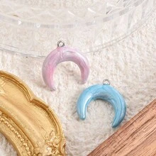 1pc/5pcs Minimalist Stainless Steel 304 Electroplated Durable Multi-Color Teardrop Moon Pendant, Suitable For Keychain, Bag Decor, DIY Jewelry Making Necklace Bracelet Earring Accessories - S3418 - View 10