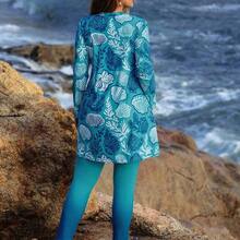 Swim  Plus Size Women's Shell Print Burkini Swim 2pcs/Set Young Women's Gradient ColorSwimsuit With Full Coverage,Modest Swimsuit Blue Outfit For Women Cruise Wear For Women Plus Size Modest Swimsuit,Suitable For Beach,Spring/Summer - Multicolor - Ver 3