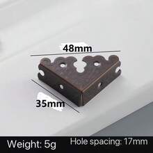 4pcs Metal Triangle Corner Protectors, Vintage Iron Art Wooden Box Furniture Corner Decor, Carved & Printed Corner Guards - Multicolor - View 6