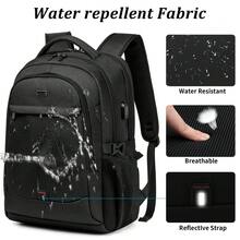 NEWHEY 18-Inch Travel Laptop Backpack, Large Capacity Multi-Compartment Laptop Bag, Men's School Backpack With USB Charging Port, Black - Multicolor - View 7