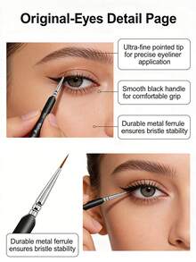 2 piezas Juego de Pinceles de Delineador de Ojos y Cejas Profesionales, Pinceles de Maquillaje en Forma de Lágrima, Adecuados para Principiantes, Pueden Difuminar Sombra de Ojos, Cubrir, Crear Contorno de Delineador de Ojos Natural, Cepillo de Cejas, Cepillo de Sombra de Ojos - Multicolor - Ver 10