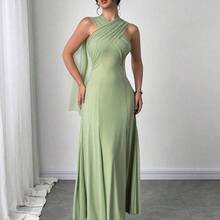 Women's New Casual Elegant Mint Green Ribbon Backless Dress, There Are Three Ways To Wear It, You Can Match It With Different Outfits, Suitable For Daily Casual Outings, Beach Vacations, Garden Parties And Other Occasions/Pride Outfits Women/Acation Outfits Woman/Birthday Dress/Teacher Outfits For Women - Amarillo - Ver 8