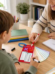 18 piezas Juego de práctica de matemáticas de borrado en seco, tarjetas de tabla de multiplicación, tarjetas flash de multiplicación reutilizables con 2 marcadores de borrado en seco, tarjetas sueltas de práctica de multiplicación - Herramientas de aprendizaje de matemáticas para el hogar y el aula - Conjunto de ejercicios de matemáticas (multiplicación) - Ver 8