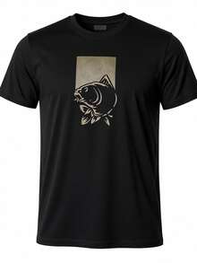 Men's Black T-Shirt Sommer Nash, New 2025 Release, With Fish Logo And Slogan - Casual Short Sleeve Crew Neck T-Shirt, Machine Washable, Suitable For All Seasons, Ideal For Football Gifts, Casual Wear, Evening And Social Events - Nash Brand Clothing For Men, Loose And Comfortable For Summer. - White - View 7