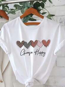 Women's Printed Short-Sleeved T-Shirt For Summer - 白色 - View 6