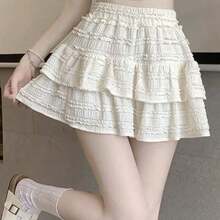 Women Two-Piece Outfits - [Single Item] White Mini Skirt - View 10