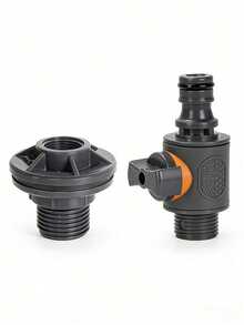 PVC Adapter With Valve, Water Tank Adapter With Valve, Quick Install Rain Water Collection Connector Kit, 1/2" External Thread Connector, Compatible With EU/US Standard Hoses For Irrigation/Storage Tanks, Bucket Taps, Rain Barrel Taps, Water Tank Taps, Garden Hoses, Container Accessories, Hose Fittings - A - View 12