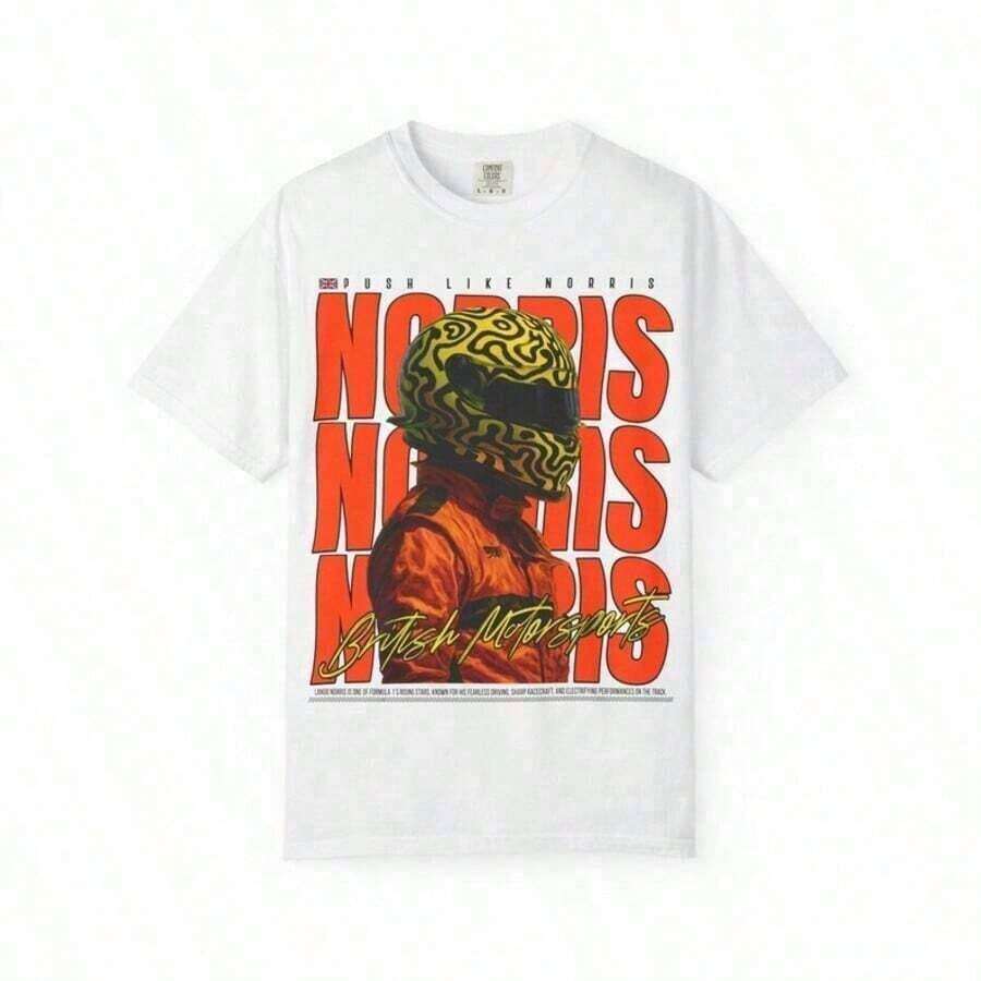 VintageNorris T-Shirt - Merchandise Inspired By The British Racing Team, Motorsport Apparel, Racing Driver Merchandise, Fan Items, Unisex T-Shirt. Y2Y - Women's Spring Sets, Blouses, Tops For Women | Exquisite Design | Loose And Comfortable | Easy To Match | - 白色 6 - 查看 1