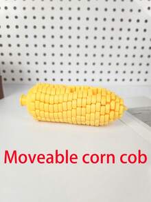 1pc Movable Corn Stress Relief Toy, Realistic Corn Fidget Toy, Creative Adult Stress Relief Toy, Desktop Healing Decor, Suitable For Office, Party - Multicolor - View 2