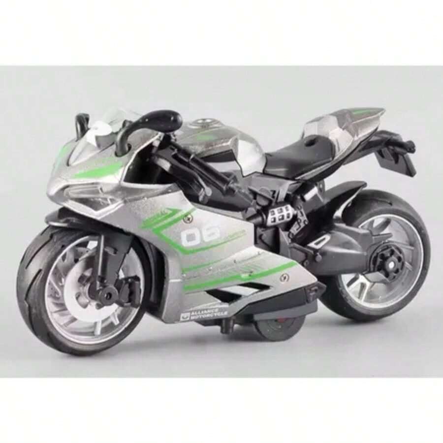 Miniature Diecast Motorcycle Toy For Children And Collectors With Sound, Light, And Friction - Mot 06 - View 1