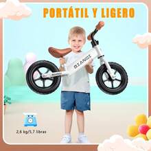 Bicicleta de Balance para niños,Bici de Equilibrio sin Pedales de 12 Pulgadas,Viene con Asientos y Guardabarros Acolchados de PU,Adecuado para Bicicleta para niños 2 a 6 Años - 1 - Ver 3