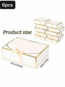 12pcs White Gift Box With Ribbon Bridesmaid Proposal Gift Box, Suitable For Wedding Season, Bridesmaid Proposal Box ,Graduation Season, Bachelor's Parties, Themed Parties, Birthdays, Mother's Day, And Gift Box Decorations For Friends - Packaging Box - View 10