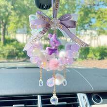 Crystal Rearview Mirror Hanging Accessory, Cute Colorful Deer Charm, Auspicious Car Decor, Rear View Mirror Pendant Ornament, Suitable For Girls - Multiple Styles - View 6