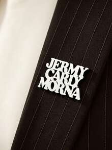 個性化單字母極簡時尚胸針，適合四季穿搭，可客製姓名，新郎情人節父親節禮物服飾胸針 - 金色-款式5 - 查看 5