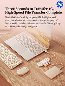 HP 4合1 USB-C 擴充塢 - Type-C PD 充電轉接器/分線器，整合 USB、充電埠、電源適配器與 5V 0.5A 充電站功能，筆記型電腦多埠擴充塢（粉色愛心設計） - 查看 4
