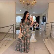 Women Maxi Dresses - Green - View 4