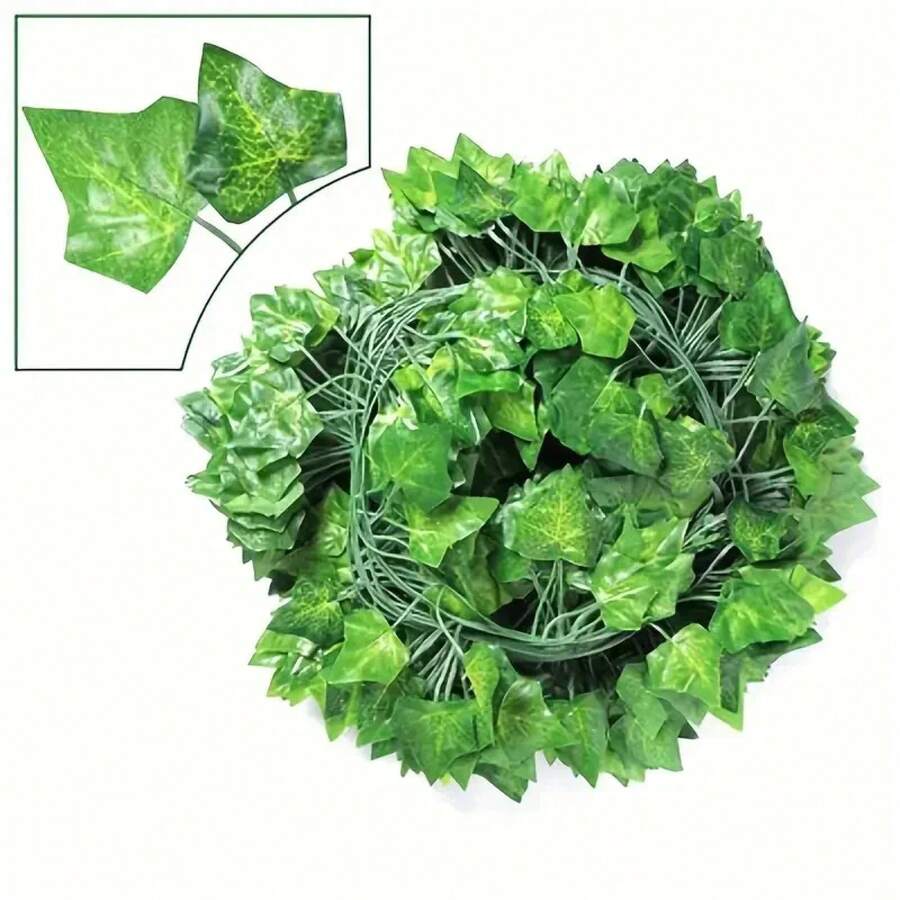 Artificial Green Ivy Leaf Rattan Creeper Leaves Vine Hanging Garland DIY Fake Flowers Plants For Garden Wedding Party Home Decor - 西瓜 - 查看 1