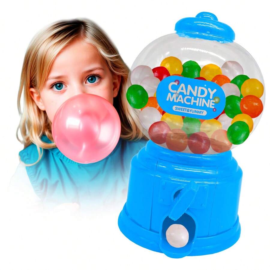 Mini Gumball Machine Ball Dispenser Piggy Bank 15cm BLUE