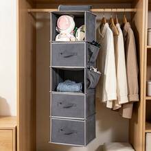 1pc/2pcs/4pcs Hanging Closet Organizer, 5-Tier Design With 3 Drawers And Side Pockets, Suitable For Dorm, Bedroom And Closet Organization, Fits Sweaters, Shirts, Shoes And Other Items, Comes With Hanging Multi-Layer Storage Bag And Clothing Hooks, Suitable For Clothing/Shoes Storage, Ideal For Closet, Home Storage, Multi-Layer Hanging Storage Bag - View 5