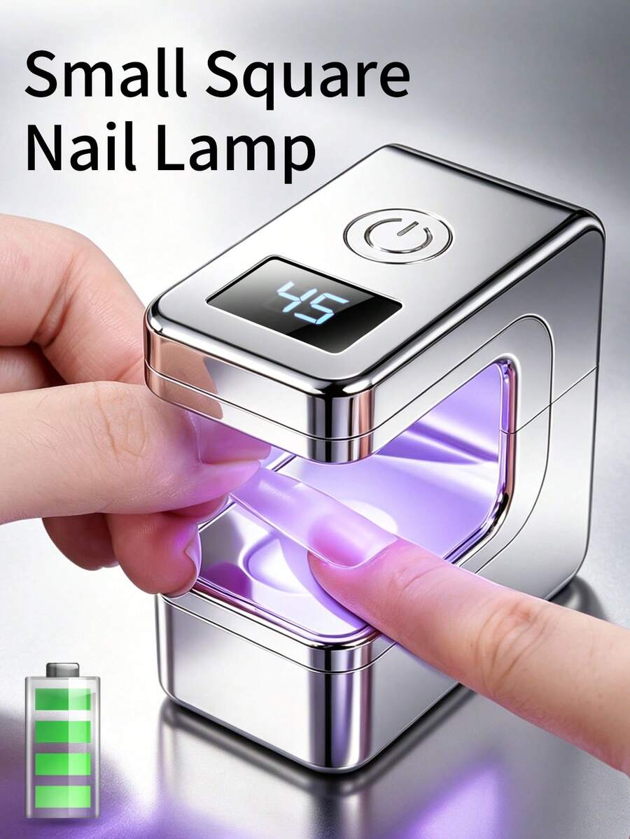 XEIJAYI 1個迷你可充電式UV LED美甲燈,適用於凝膠美甲,快速乾燥美甲燈機器,UV LED凝膠美甲指甲乾燥燈,美甲工具,可充電式沙龍設備 - 銀色 - 查看 1