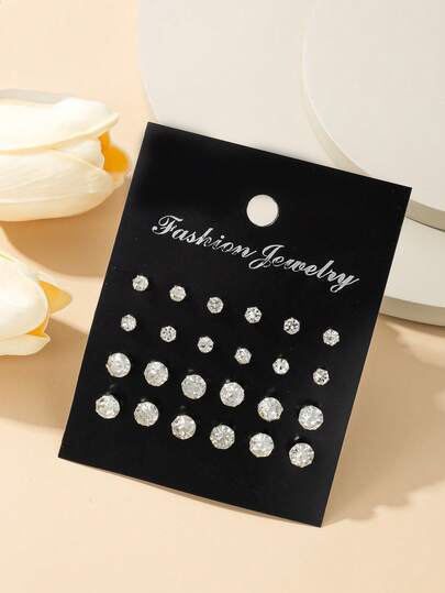12 đôi bông tai đinh tán tối giản, thanh lịch dành cho nữ, phù hợp cho đám cưới, đeo hàng ngày, là món quà trang sức đa năng.