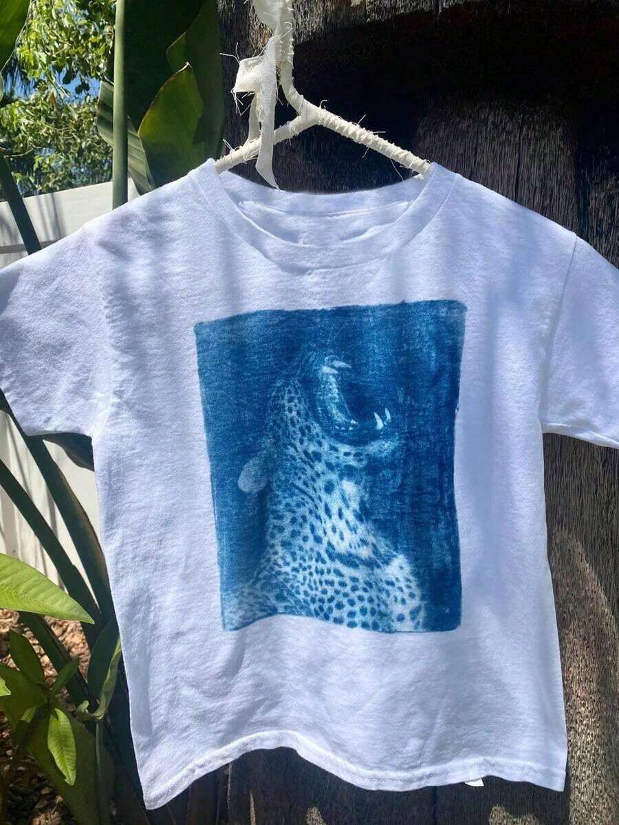 Vintage Camiseta informal de mujer de manga corta con cuello redondo y estampado de guepardo y Cuello Redondo Algodón 100% Tejido Suave Manga Corta Transpirable y Fresca - Blanco - Ver 1