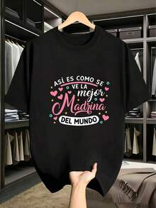 Black T Shirt With Best Godmother In The World Design For Women And Girls Gift For Mother'S Day Birthday Celebration - Black - View 1