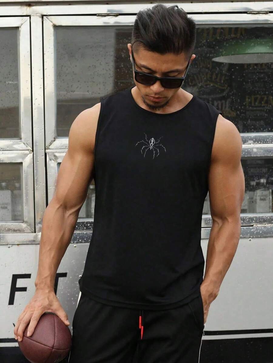 Men Tank Tops - Black - View 1