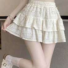 Women Two-Piece Outfits - [Single Item] White Mini Skirt - View 12