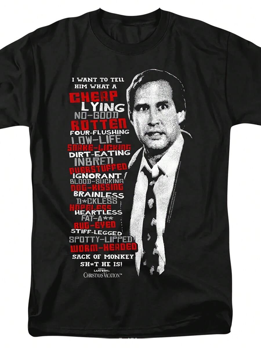 Camiseta Casual para Hombre de Cuatro Estampados | Negro, regalo perfecto para amantes de la comedia clásica y el humor satírico, adecuado para cumpleaños, días festivos o cualquier ocasión, con diseño geométrico, cuello redondo, mangas cortas - INFASHULE, una camiseta de manga corta ideal para el hogar, uso diario, fiestas y viajes-perfecta como regalo para amigos o familiares. - Negro - Ver 1