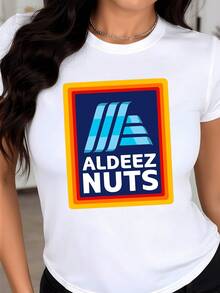 Square Symbol With Blue Stripes That Evoke Movement And Energy Surrounded By Warm Colors That Represent Urban Vitality And A Fun Attitude. Modern Casual Comfortable Women's T-Shirt For Everyday Wear - 白色 - 查看 1