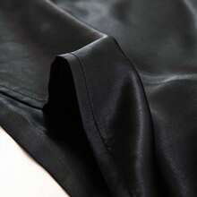 2pcs Satin Pillowcase, Without Pillow Insert, Soft And Smooth Texture, Plain Weave High Density, Minimalist Fashion Design, Envelope Closure Solid Color Pillowcase, Reduce Hair Breakage, Prevent Wrinkles - Cool Black - View 6