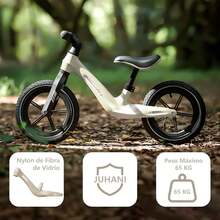 JUHANI Bicicleta de Equilibrio de 12 Pulgadas para Niños y Niñas de 2, 3, 4, 5 y 6 años con Cuadro de Nylon Ligero, Bicicleta de Entrenamiento sin Pedales para Niños. - verde oscuro - Ver 2