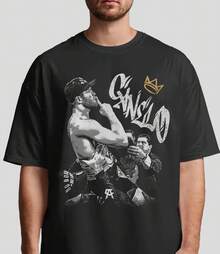 Camiseta de boxe Alvarez Canelo, camiseta de noite de luta, camiseta de disciplina - Preto - Ver 2