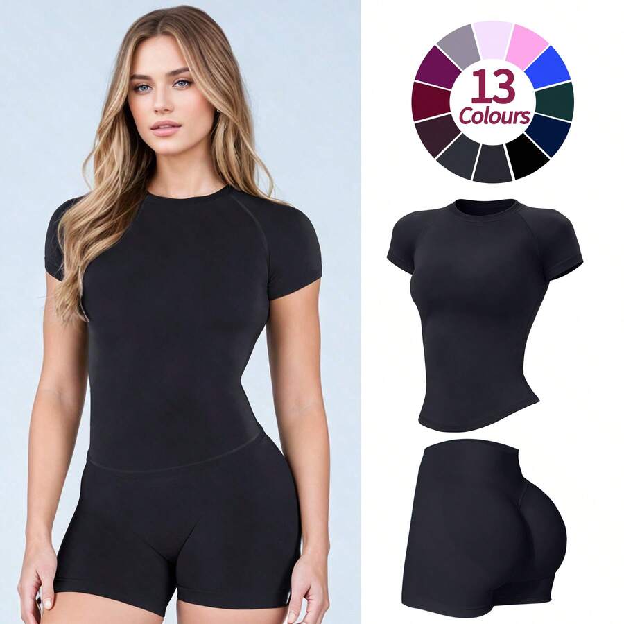 2pcs Impact Short Sleeve Top & Impact Short