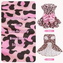 1 pieza Disfraz de perro estampado con corbata de moño linda, adecuado para perros pequeños a medianos, estampado de leopardo - Rosa - Ver 9