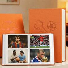 8 Inch Large Capacity Football Photo Album, Faux Leather Cover With 8 Fashion Sports Styles, Slip-In Album Holds 200 Photos, 50 Pages, For Wedding, Kids, Sports, Travel, Family And Baby Memory Collection - Multicolor - View 3