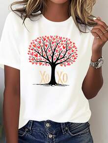 Heart Tree Women's T-Shirt: Pure And Comfortable - White - View 1