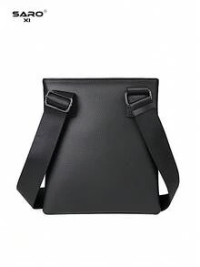 saroxi 1 chiếc túi đeo vai nam, túi đeo chéo mini có ngăn bên, túi đeo chéo đa năng bằng da PU, kiểu dáng tối giản màu đen/nâu, quà tặng cho bạn trai - màu đen - Xem 9