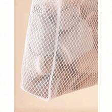 1pc Honeycomb Mesh Zipper Laundry Bag - Durable Plastic Hanging Garment Protection Bag Suitable For Delicate Clothing, Socks And Underwear, Rectangular Machine Washable Storage Organizer Bag With Zipper Closure, Laundry Room Accessory, Delicate Clothing Care, Laundry Bag - Multicolor - View 2