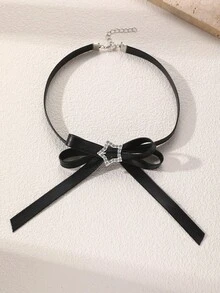 NAIZHU 1 chiếc vòng cổ choker kiểu Gothic hình bướm và trái tim bằng chất liệu PU, thích hợp để đeo hàng ngày, hẹn hò, dự tiệc. - màu đen - Xem 10