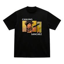 Playera Chalino Sanchez Semi Oversize Camiseta Dtg Corridos - Negro - Ver 1