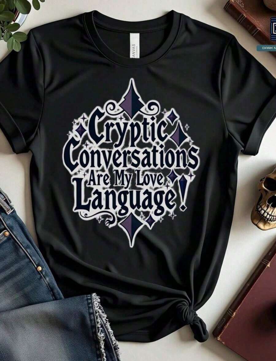 1 Gothic Valentine's Day T-Shirt, Academic Skull And Heart Design, Valentine's Day T-Shirt With Bats And Books, Unique Gothic Fashion, Romantic Dark Aesthetic T-Shirt, 210g 100% Cotton, Designs Are Printed. Unisex. - 黑色 - 查看 1