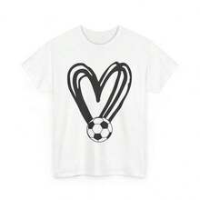 Soccer Heart T-Shirt, Sports Lovers Soccer Player Supporters Women Men Shirt ,Minimal Pure Cotton Short Sleeve Tee, Loose Casual All Season Design For Women Female, Lightweight Breathable Fabric For Daily Life Streetwear School Study Weekend Dating Casual Small PartyRopa De Mujer / Ropa De Mujer De Uso Diario / Blusas, Camisas Y Camisetas De Mujer / Camisetas De Mujer Ropa Deportiva Basicos Mujer Short Playeras Para Hombre - Blanco - Ver 8