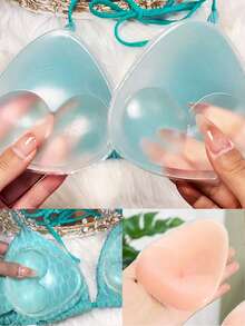 1 Cặp miếng độn ngực silicon, miếng độn nâng ngực vô hình, miếng độn mềm mại có thể tái sử dụng cho áo ngực và bikini dành cho nữ - Nhiều màu - Xem 6